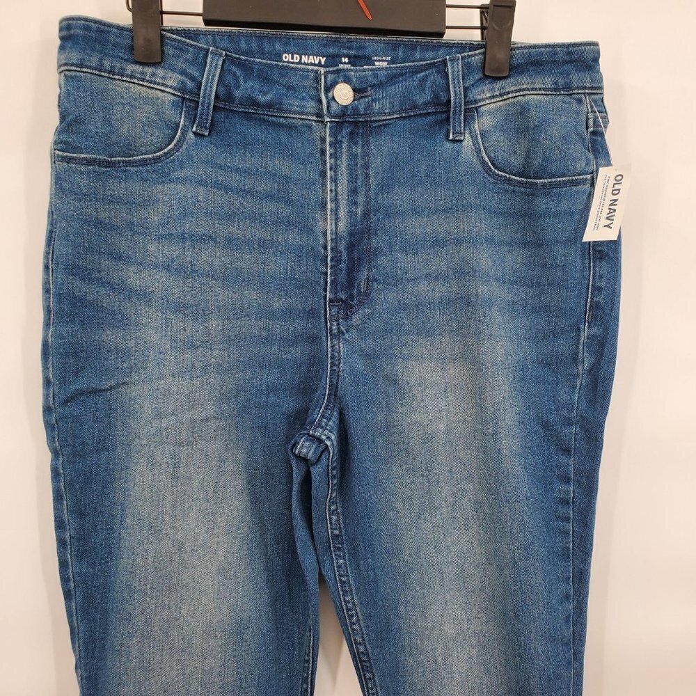 Old Navy High Rise Wow Super Skinny Denim Jeans Women Size 14 Short NWT Stretch - Picture 5 of 15